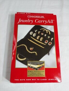 NIP Connoisseurs large black jewelry carryall zip secure closure